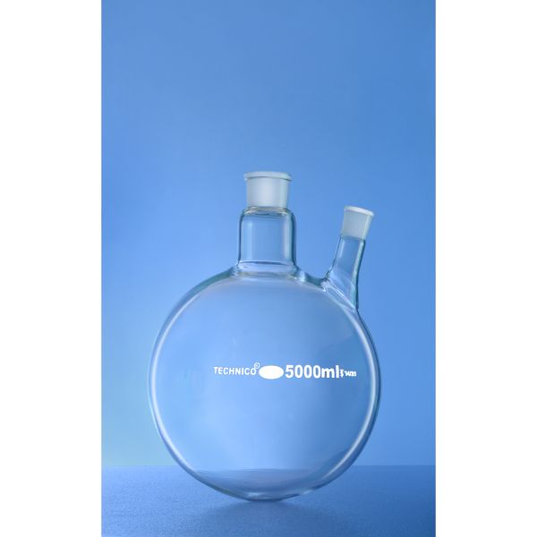 Flask Round Bottom Centre Neck 55:44 One Angled Side Neck 24:29 Interchangeable Joint 20000 ML